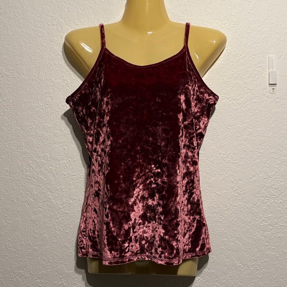 Justice Velvet Tank Top in Deep Red